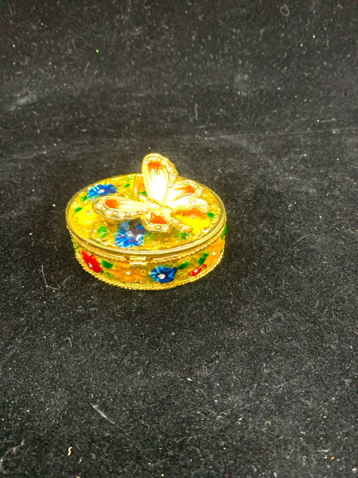 MINI BUTTERFLY TRINKET BOX W/GEMS.