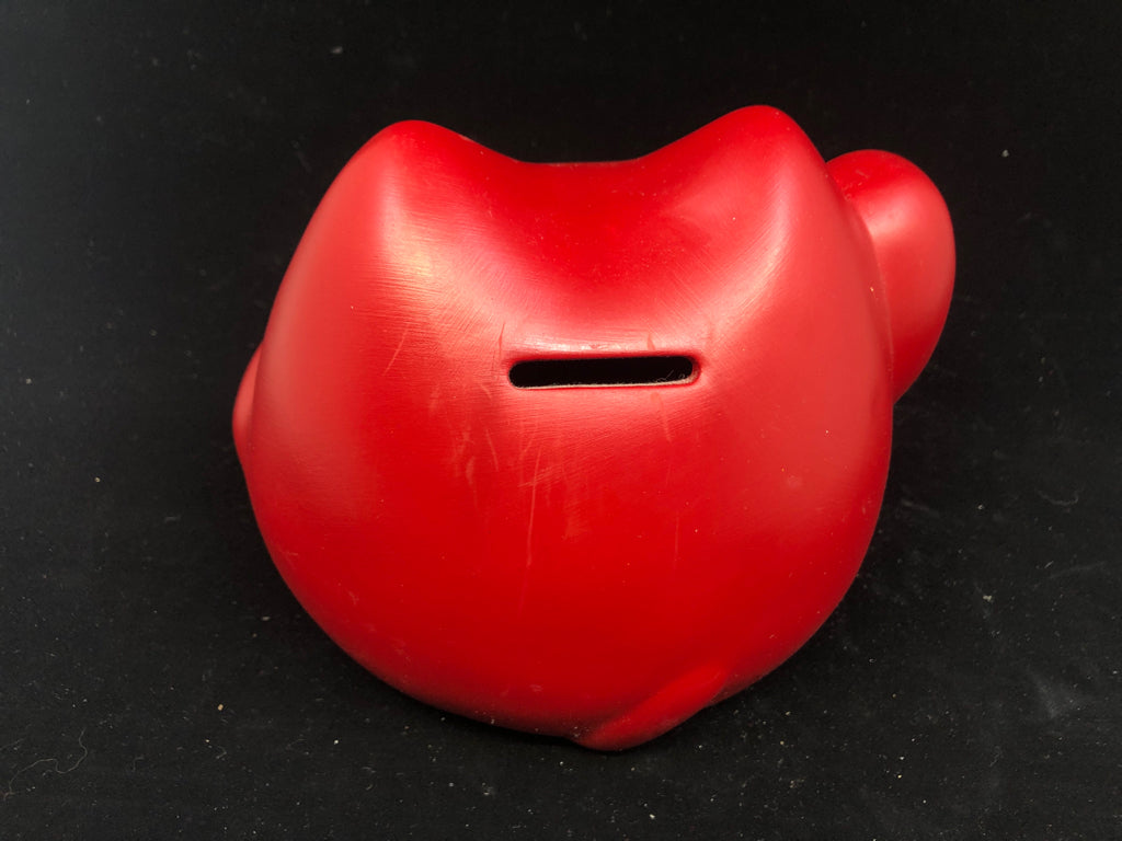 FAT RED CAT PIGGY BANK.