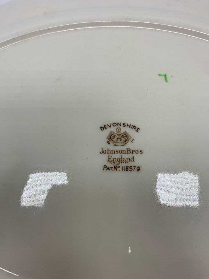 VTG DEVONSHIRE FLORAL EDGE CREAM SERVING PLATTER.