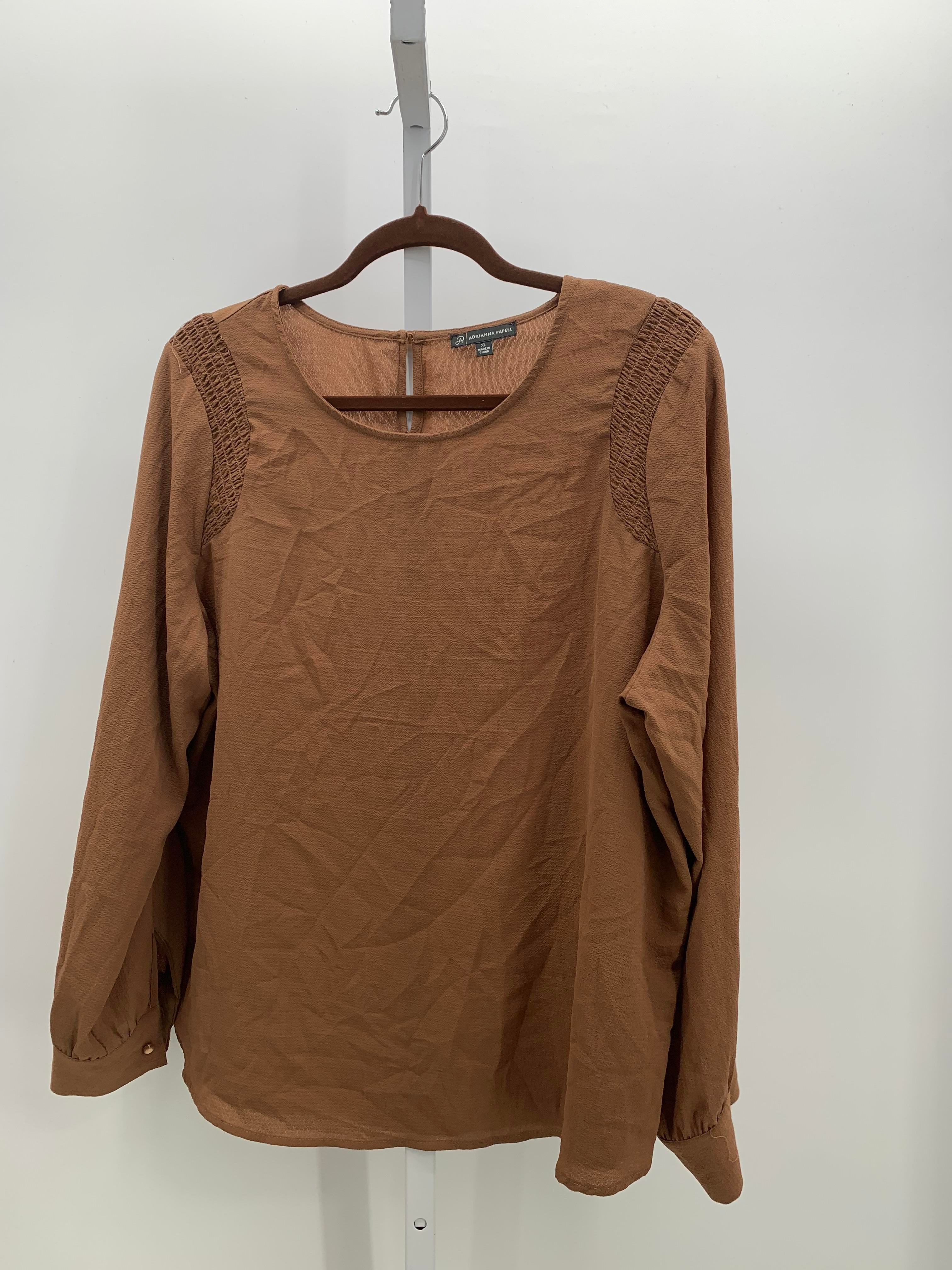 Adrianna Papell Size Extra Large Misses Long Sleeve Shirt