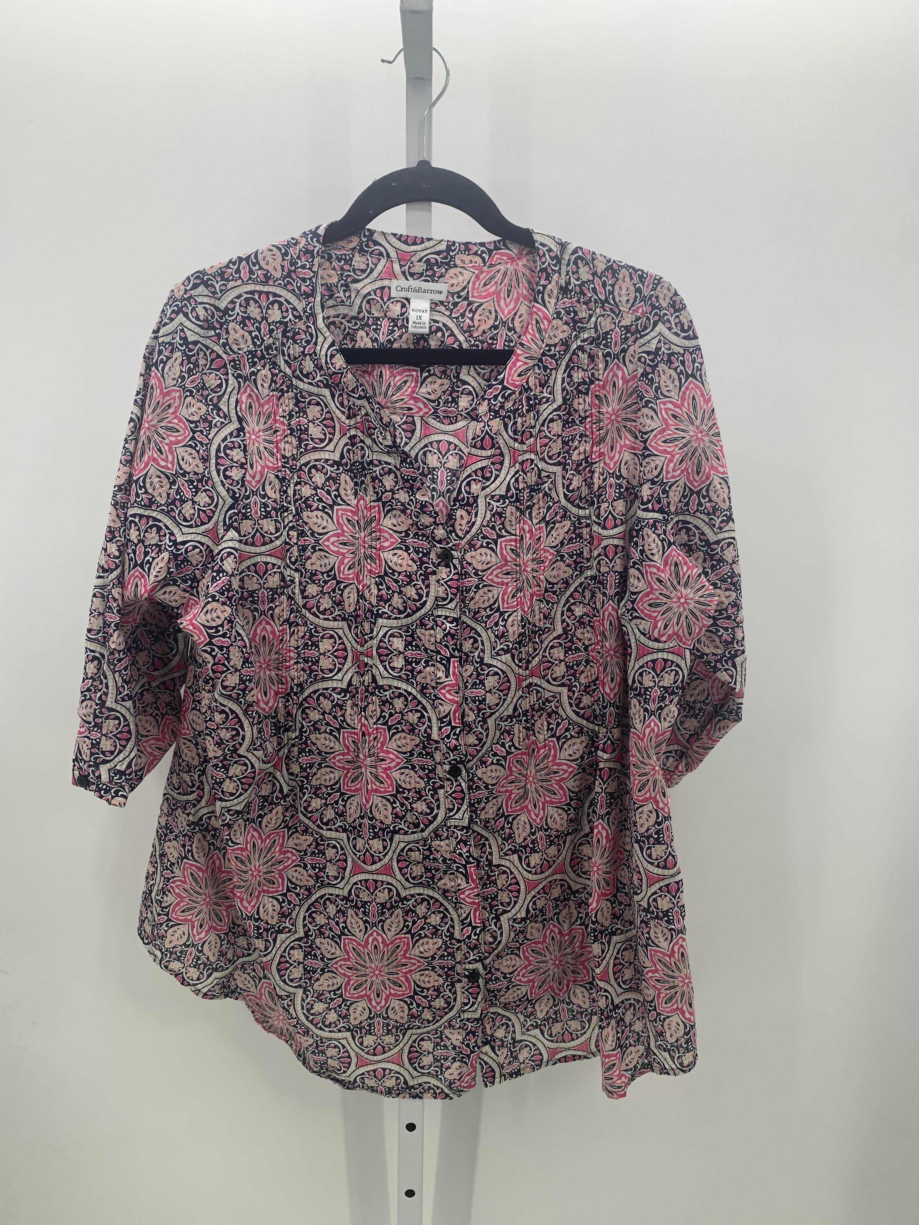 Croft & Barrow Size 1X Womens 3/4 Sleeve Shirt