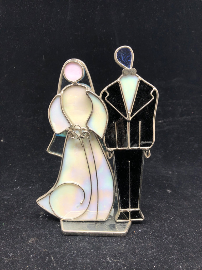 STAIN GLASS BRIDE AND GROOM.