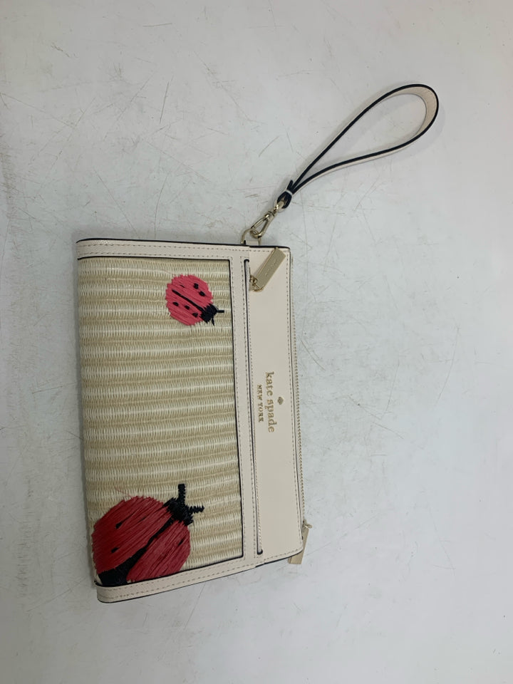 Kate Spade Woven Ella Dottie LadyBug Wristlet