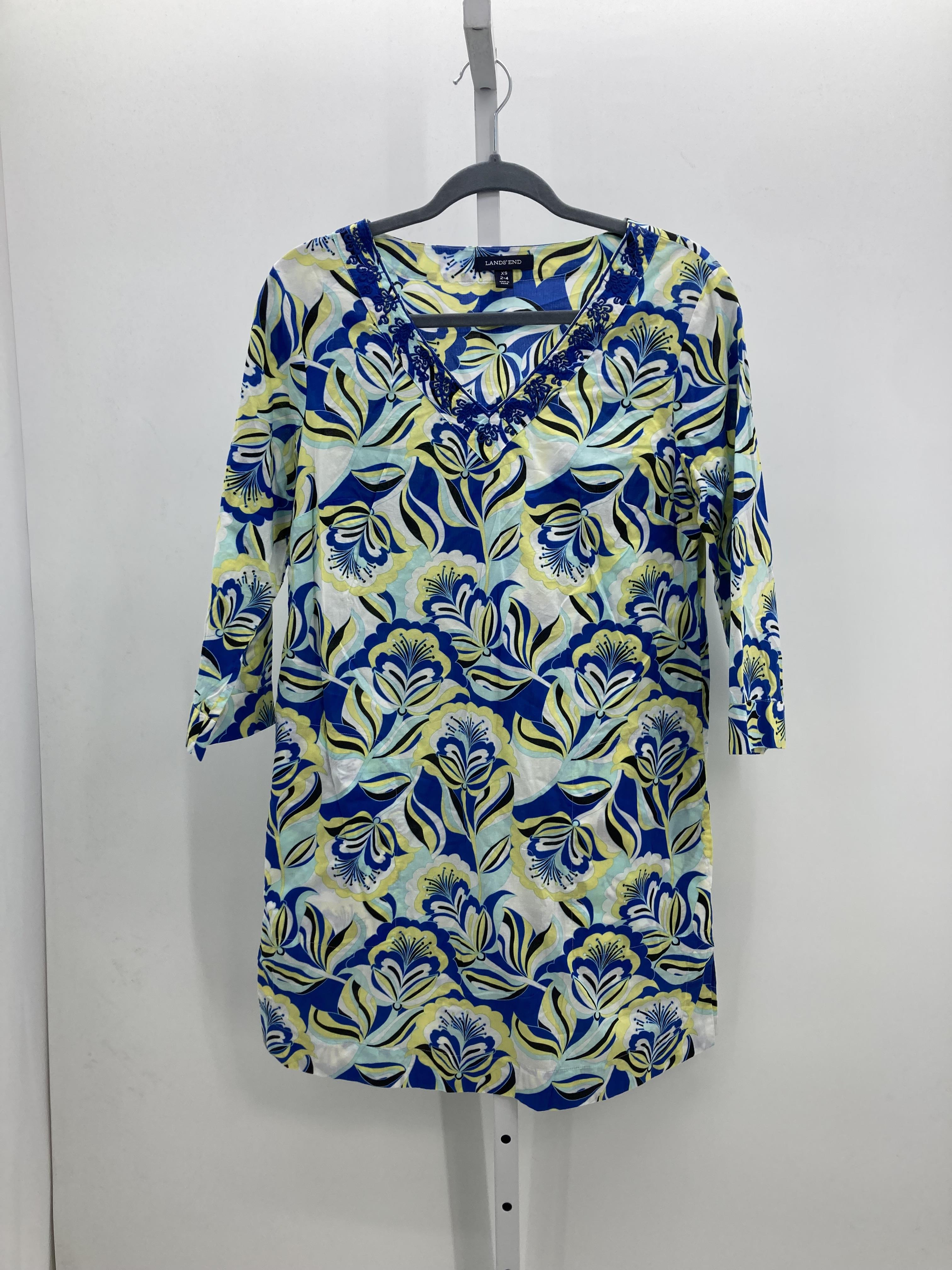 Lands End Size X Small Misses 3/4 Sleeve Dress
