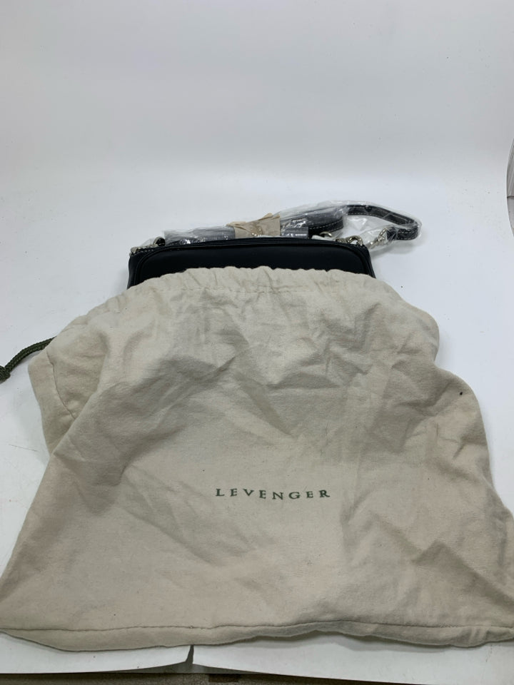Levenger Leather Zip Top Shoulder Bag- New w/ Dust Bag