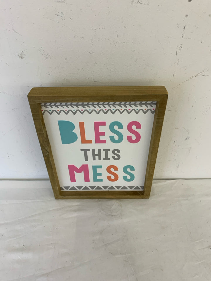 BLESS THIS MESS WALL HANGING.