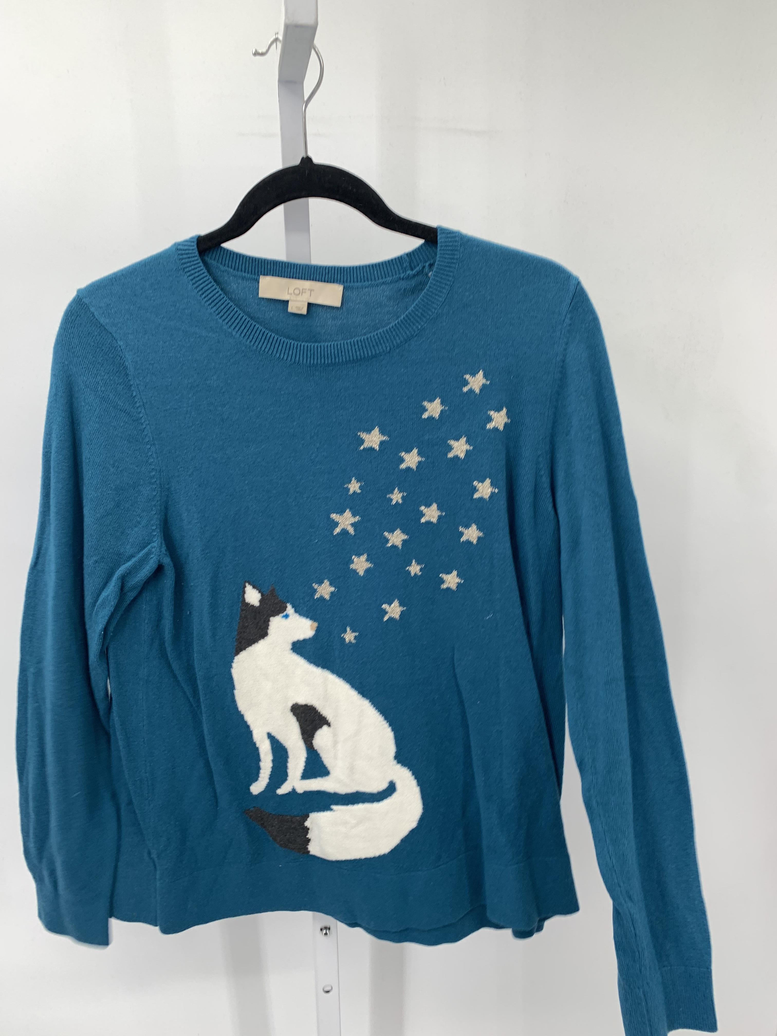Loft Size Large Misses Long Slv Sweater