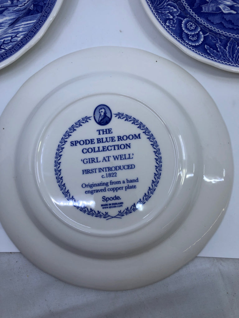 3 SPODE BLUE ROOM  COLLECTION DINNER PLATE SET.