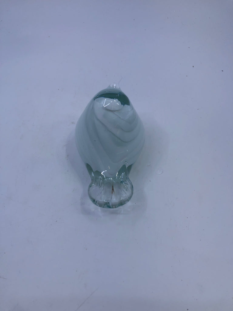 WHITE HEAVY PAPERWEIGHT BIRD.