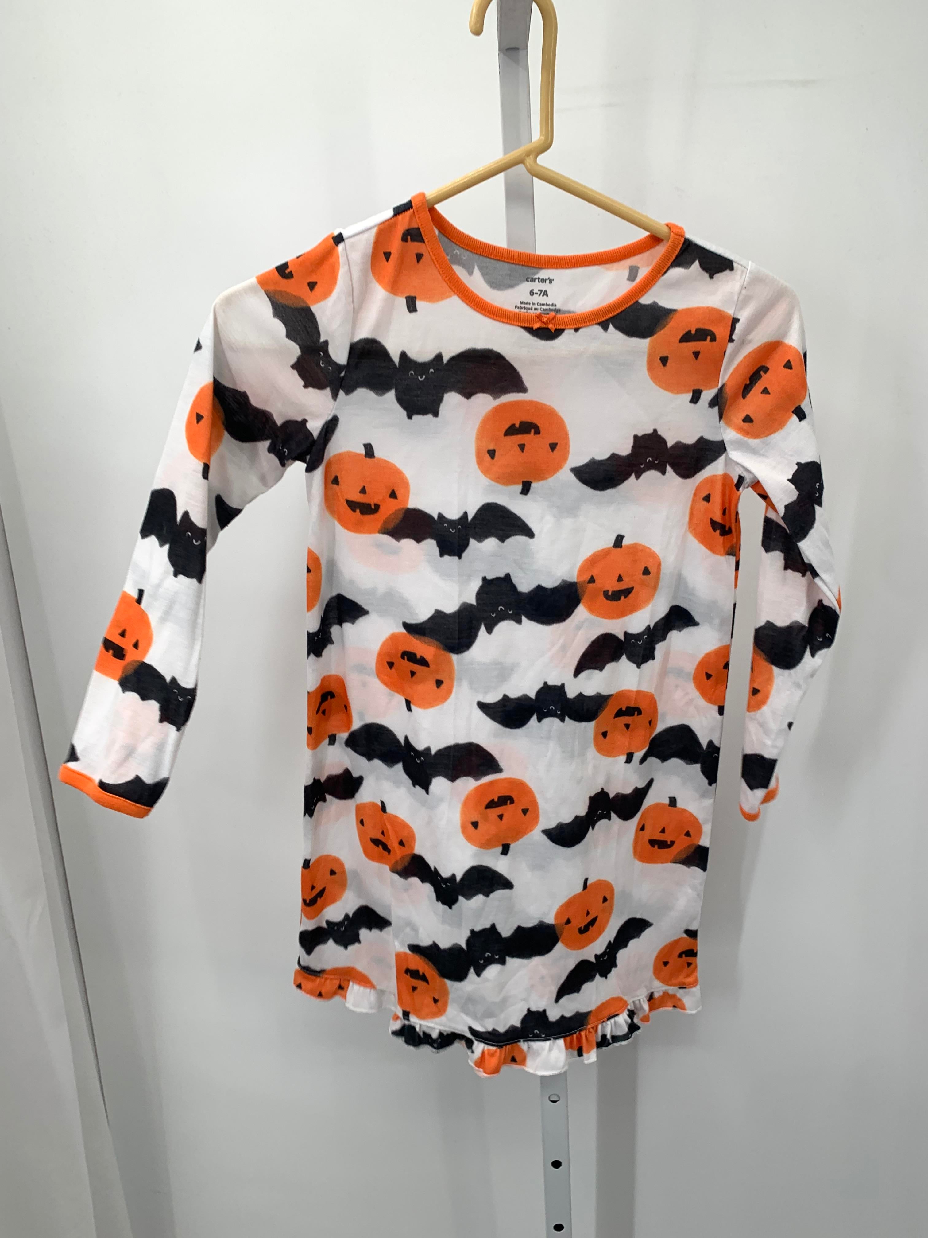 NIGHTGOWN BLACK BATS AND PUMPKINS