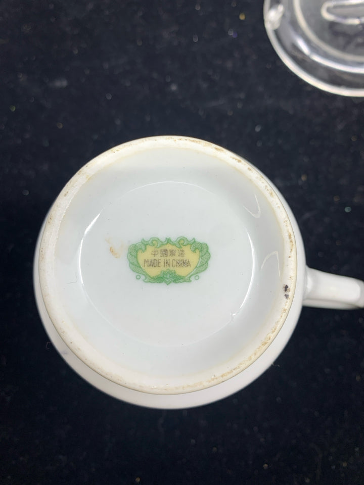 PINK FLORAL FINE CHINA TEA CUP AND SAUCER.