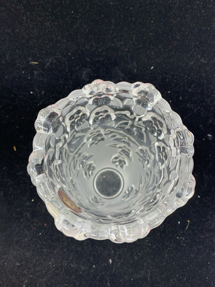 FROSTED FLORAL EMBOSSED VASE- GERMANY.