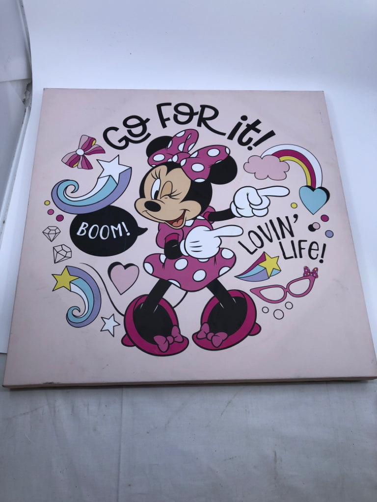 PASTEL PINK MINNIE MOUSE WALL ART.