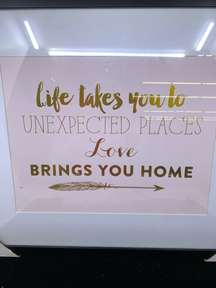 LIFE TAKES YOU ARROW FRAME CANVAS.