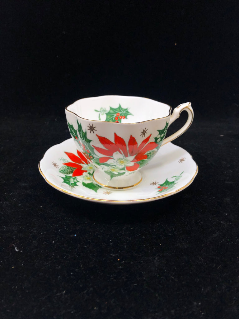 "NOEL" TEA CUP & SAUCER-QUEENE ANNE.