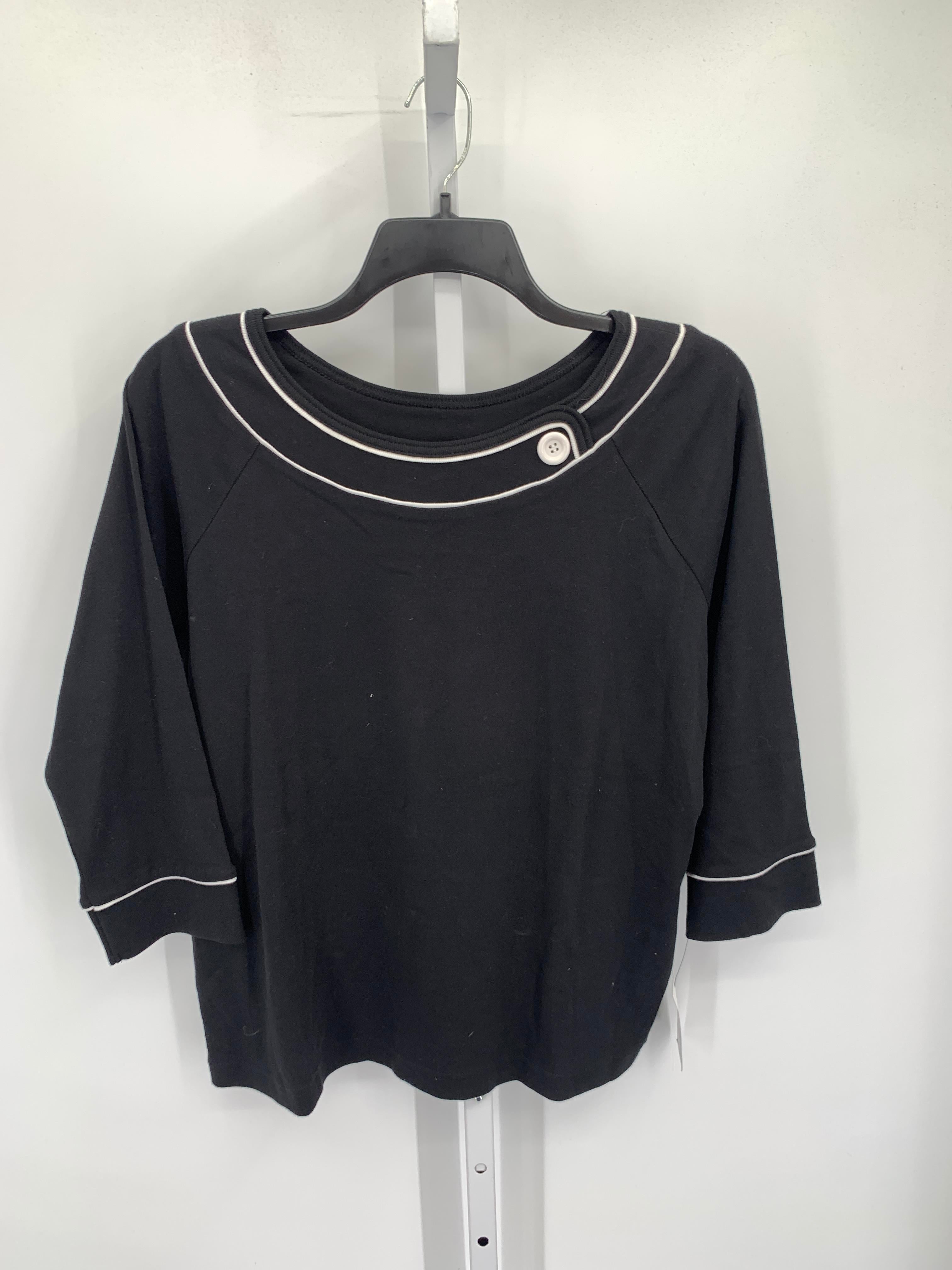 Rafaella Size 1X Womens 3/4 Sleeve Shirt