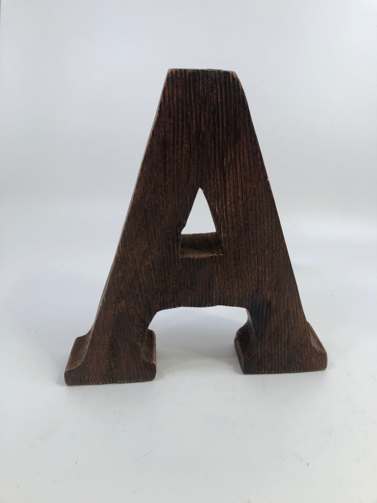 "A" WOOD BOOK END.