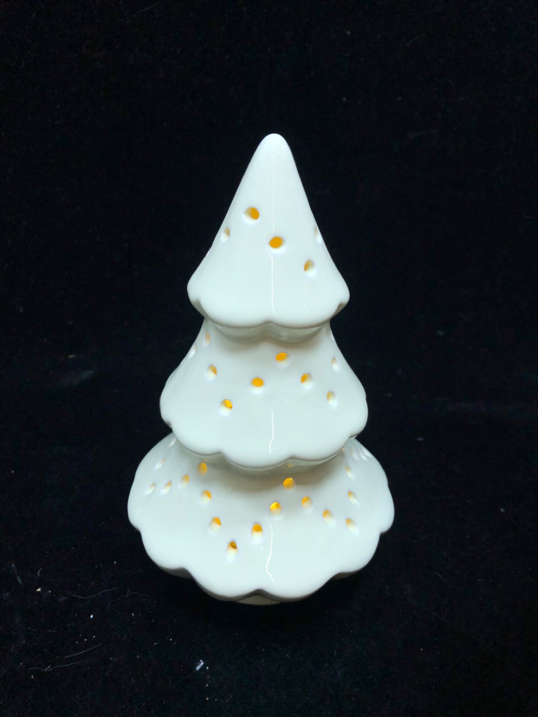 WHITE CERAMIC LED TALL TREE.