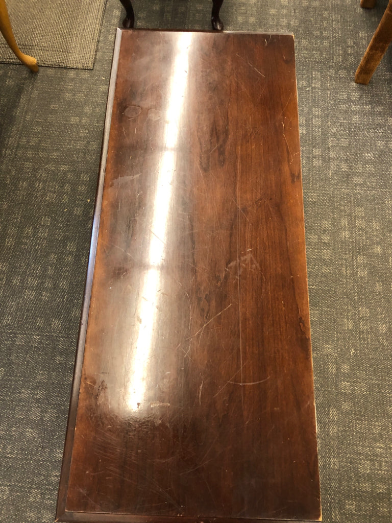 LANE DARK WOOD CHEST WITH SLOW CLOSE HINGE (NO LOCK) *MINOR SCRATCHING.
