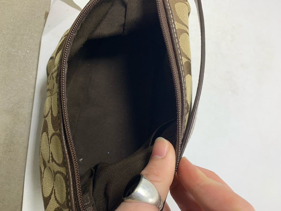 Vintage Coach Signature C Canvas Stripe Mini Shoulder Bag/Pouchette *Some Exteri
