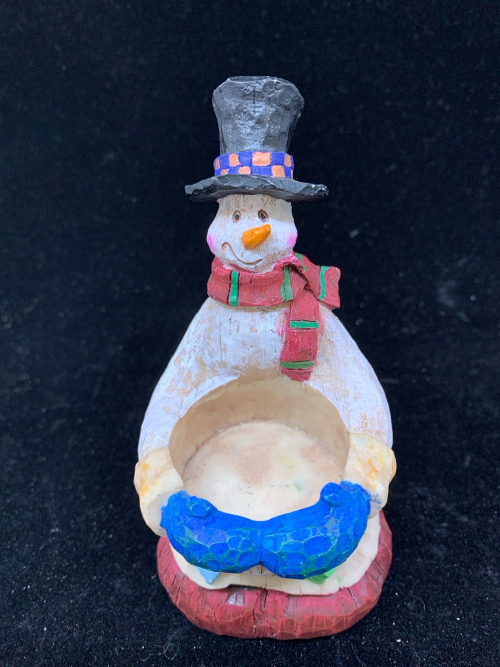 RESIN SNOWMAN TEALIGHT.
