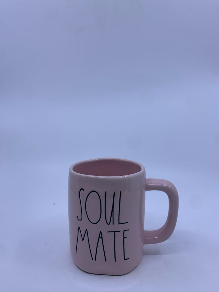 RAE DUNN PINK "SOUL MATE" MUG.