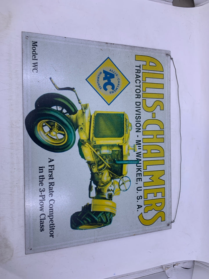ALLIS-CHALMERS TRACTOR METAL SIGN.