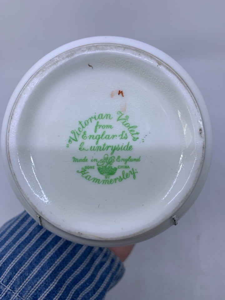 SMALL VIOLETS COVERED PITCHER/ CREAMER.