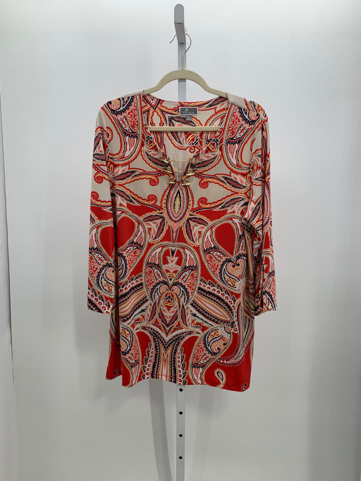 JM Collection Size 1X Womens 3/4 Sleeve Shirt
