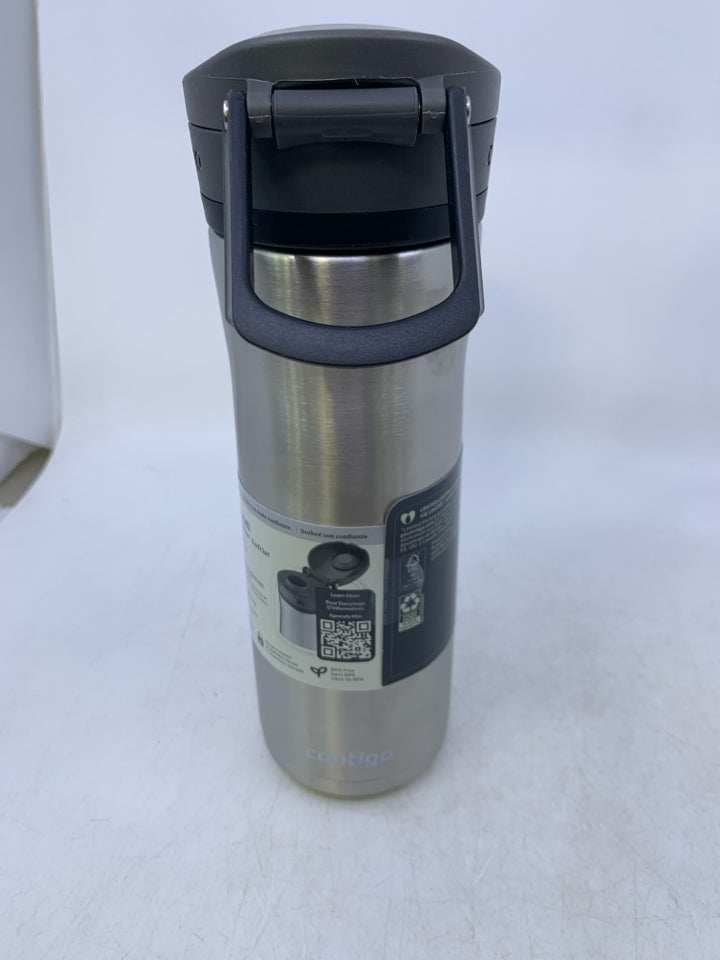 NEW STAINLESS STEAL AUTO POP CONTIGO WATER BOTTLE.