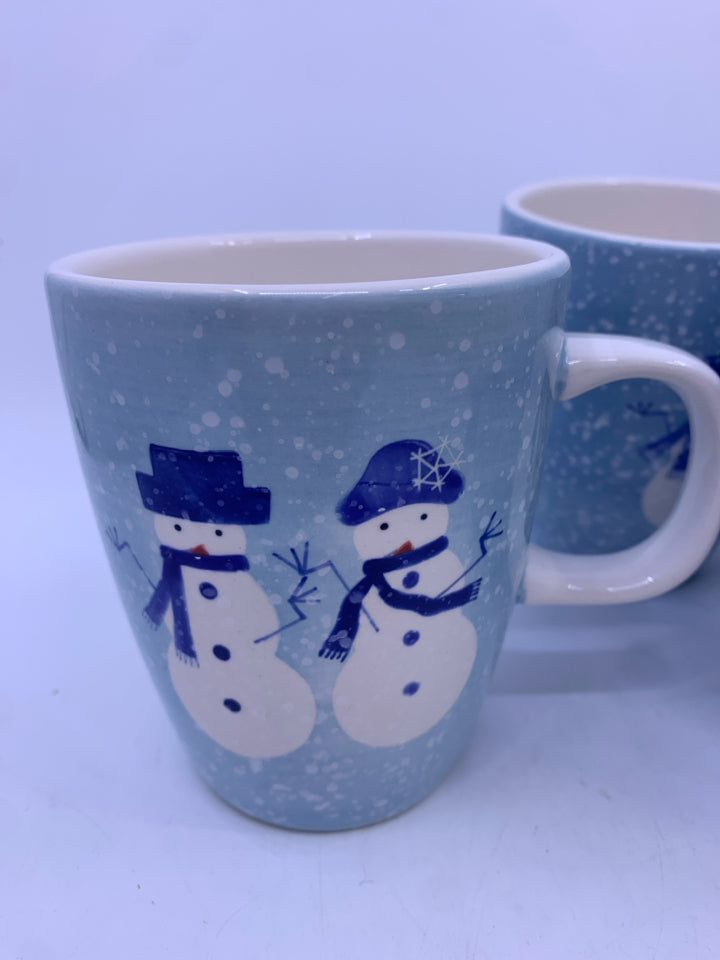 32 PC BLUE SNOWMAN DINNER SET- SVC 8.