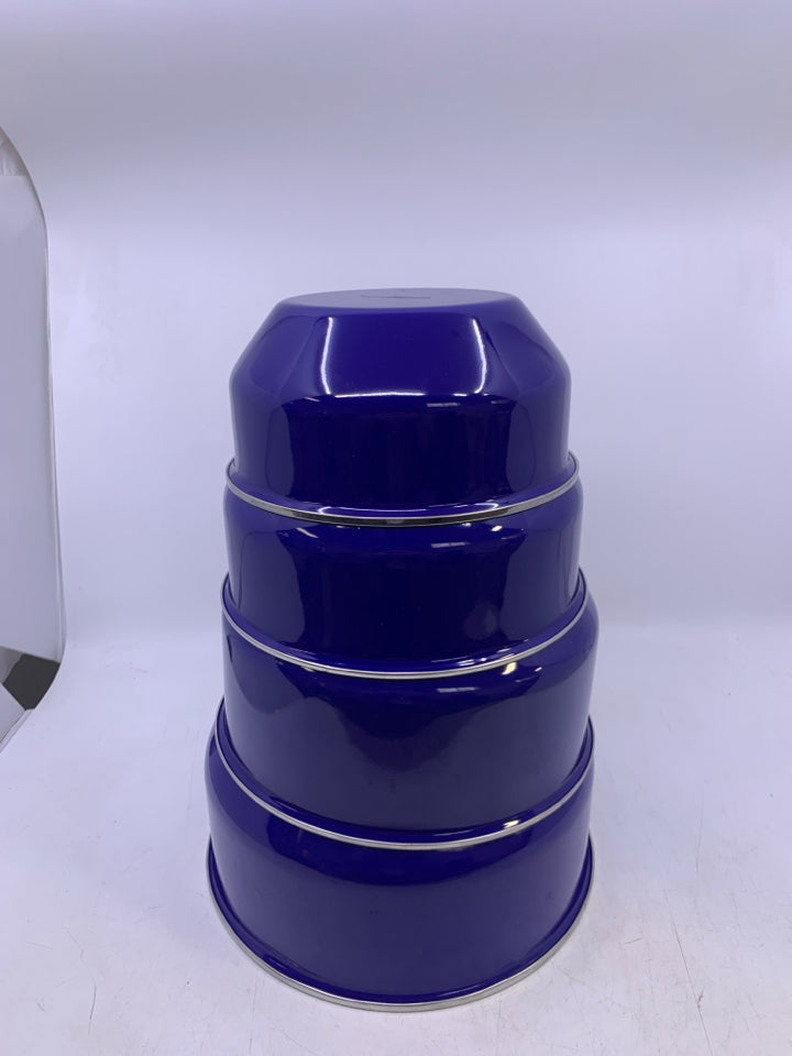 ENAMEL 4 NESTING BOWLS.