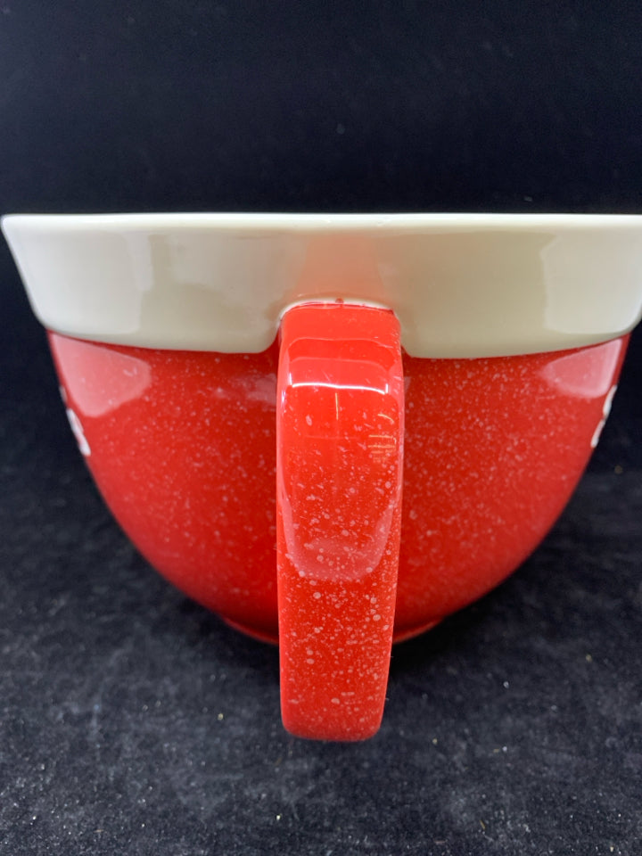 SANTAS HELPER RED CERAMIC MIXING BOWL.