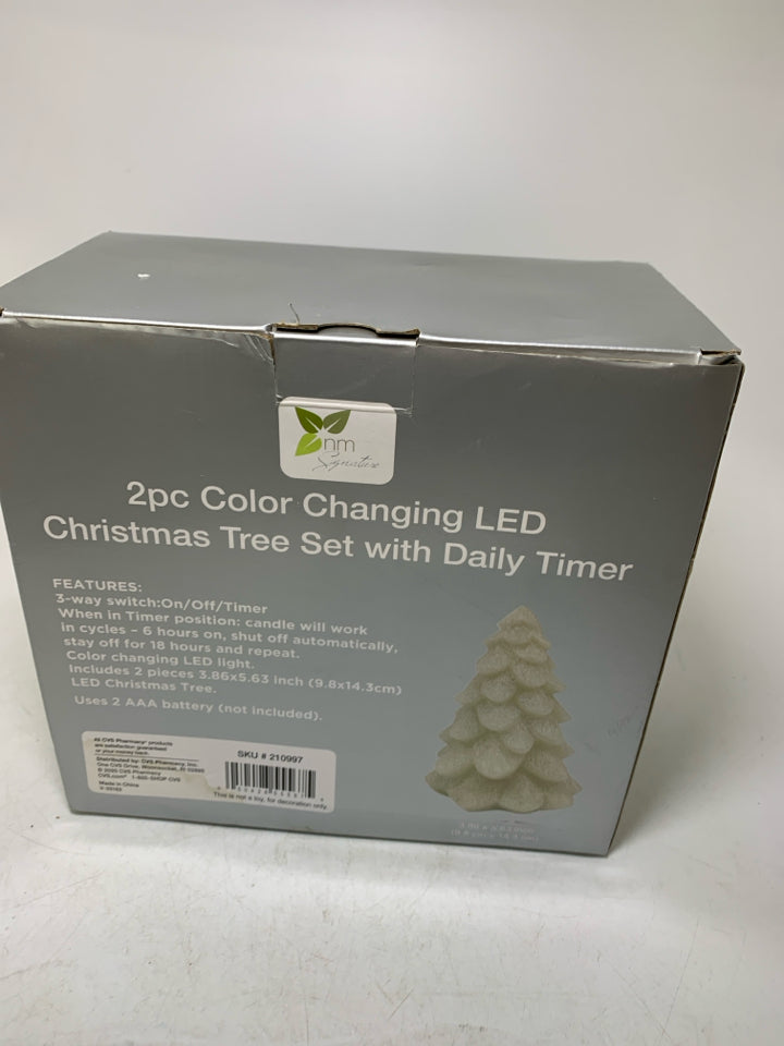 NIB 2PC COLOR CHANGING LED CHRISTMAS TREES.