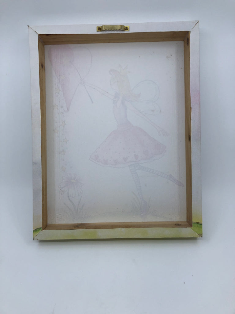 FAIRY W HEART AND WAND CANVAS WALL ART.