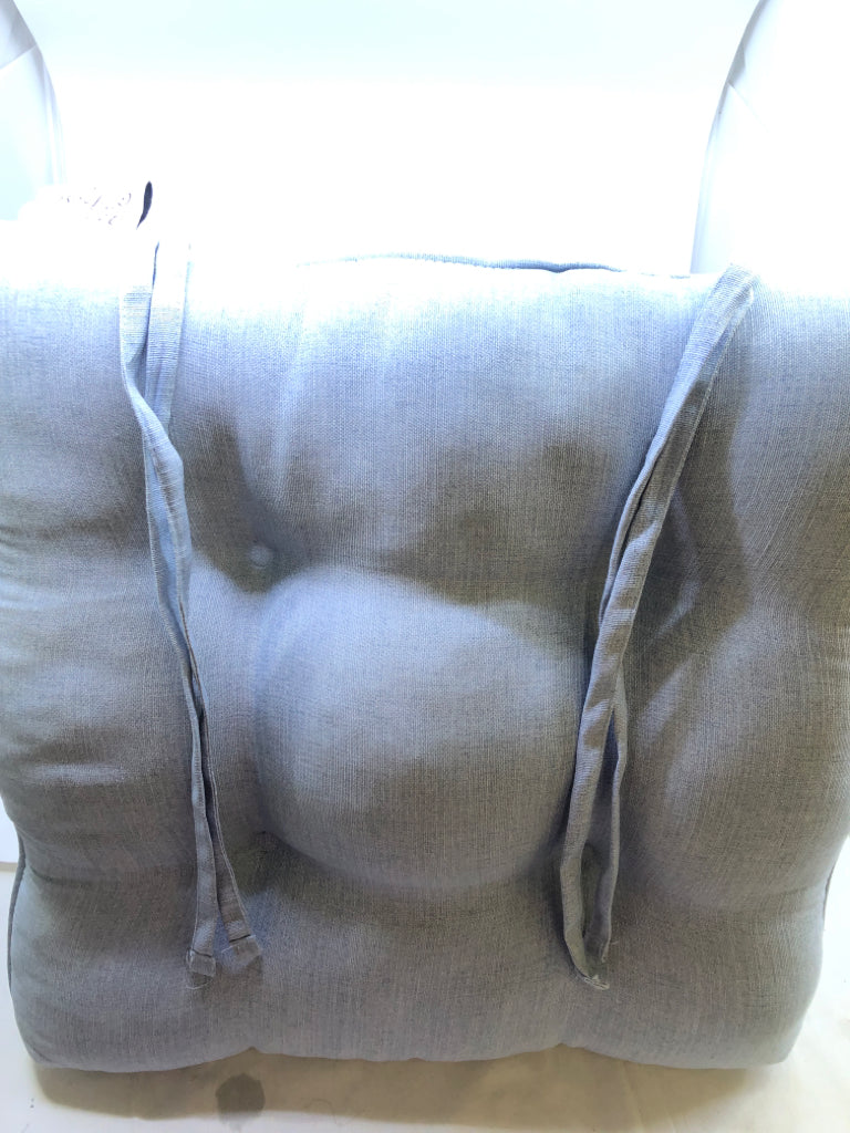 4 LIGHT BLUE CUSHIONS.