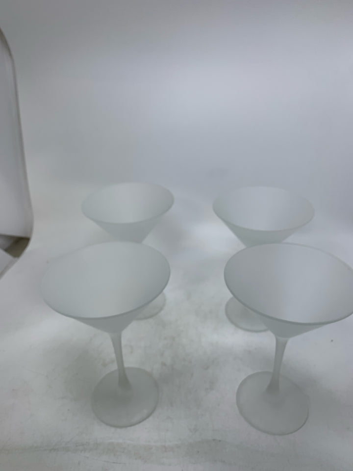 4 MARTINI GLASSES.