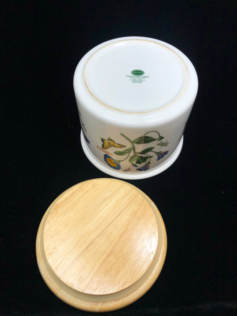 BOTANIC GARDEN CANISTER W/WOOD LID.