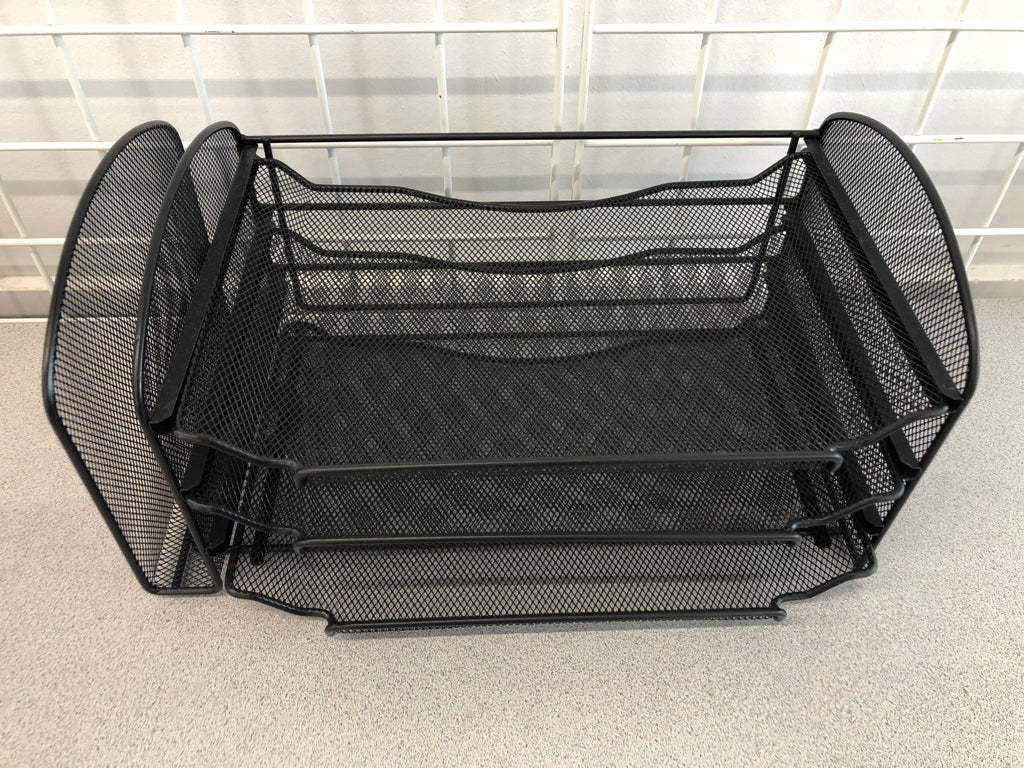 3 SHELF METAL DESK ORGANIZER.