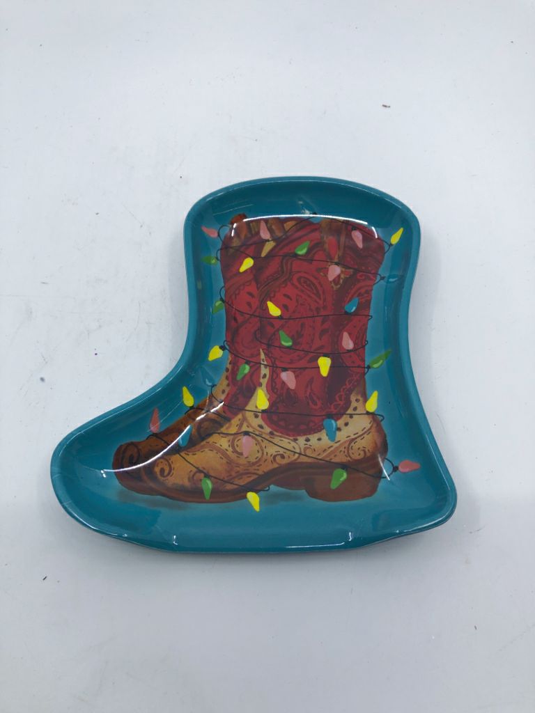 TEAL COWBOY BOOTS SPOON REST.