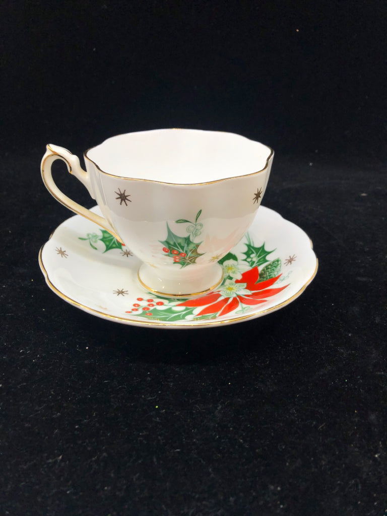 "NOEL" TEA CUP & SAUCER-QUEENE ANNE.