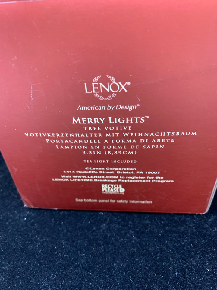 NIB LENOX MERRY TREE VOTIVE HOLDER.