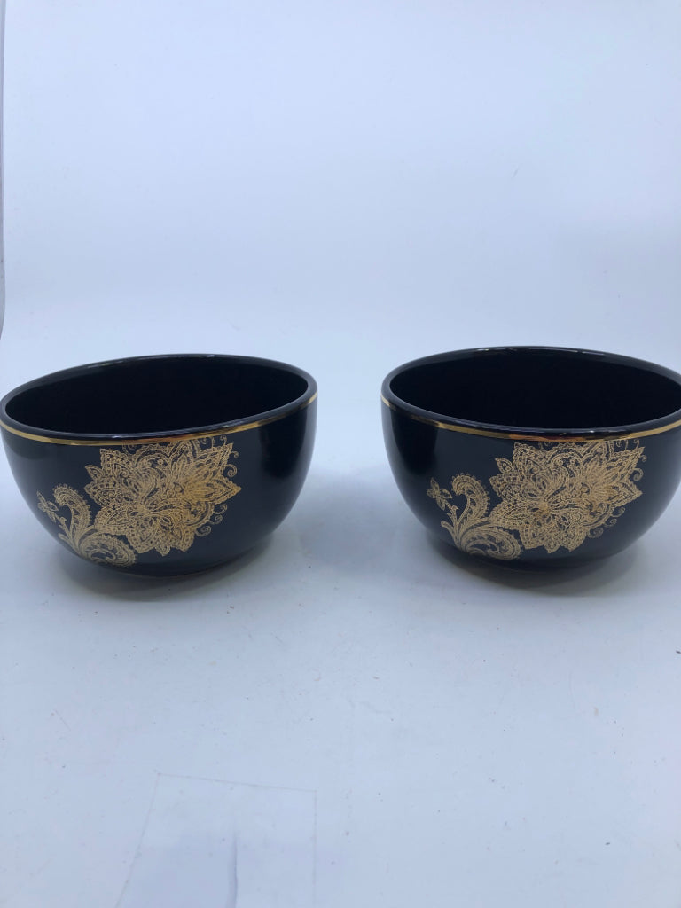 2 GOLD PAISLEY BOWLS
