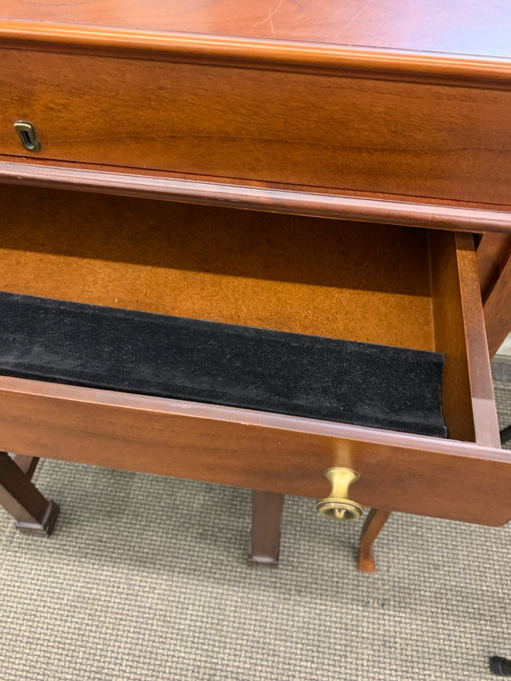 WOODEN BOMBAY WRITING DESK W/STOOL.