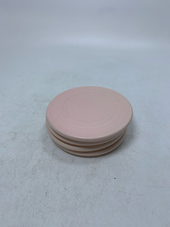 4 PALE PINK CERAMIC COASTERS THIRSTYSTONE.
