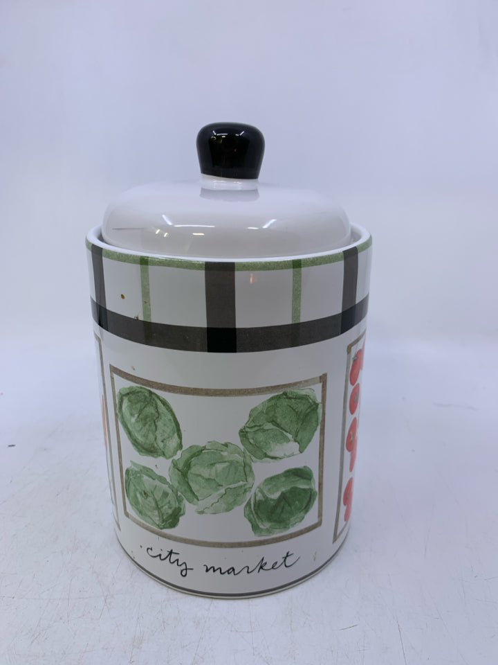VEGGIES- CITY MARKET CANISTER.