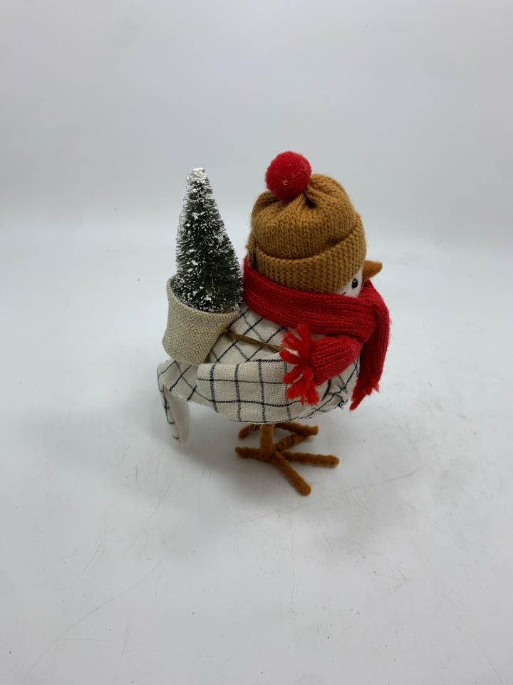 2 FELT CHICKADEE BUNDLED UP W/ TAGS.
