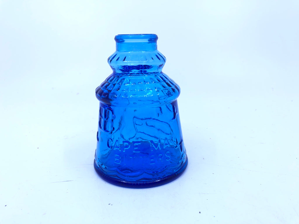 VTG CAPE MAY BITTERS BLUE BOTTLE.