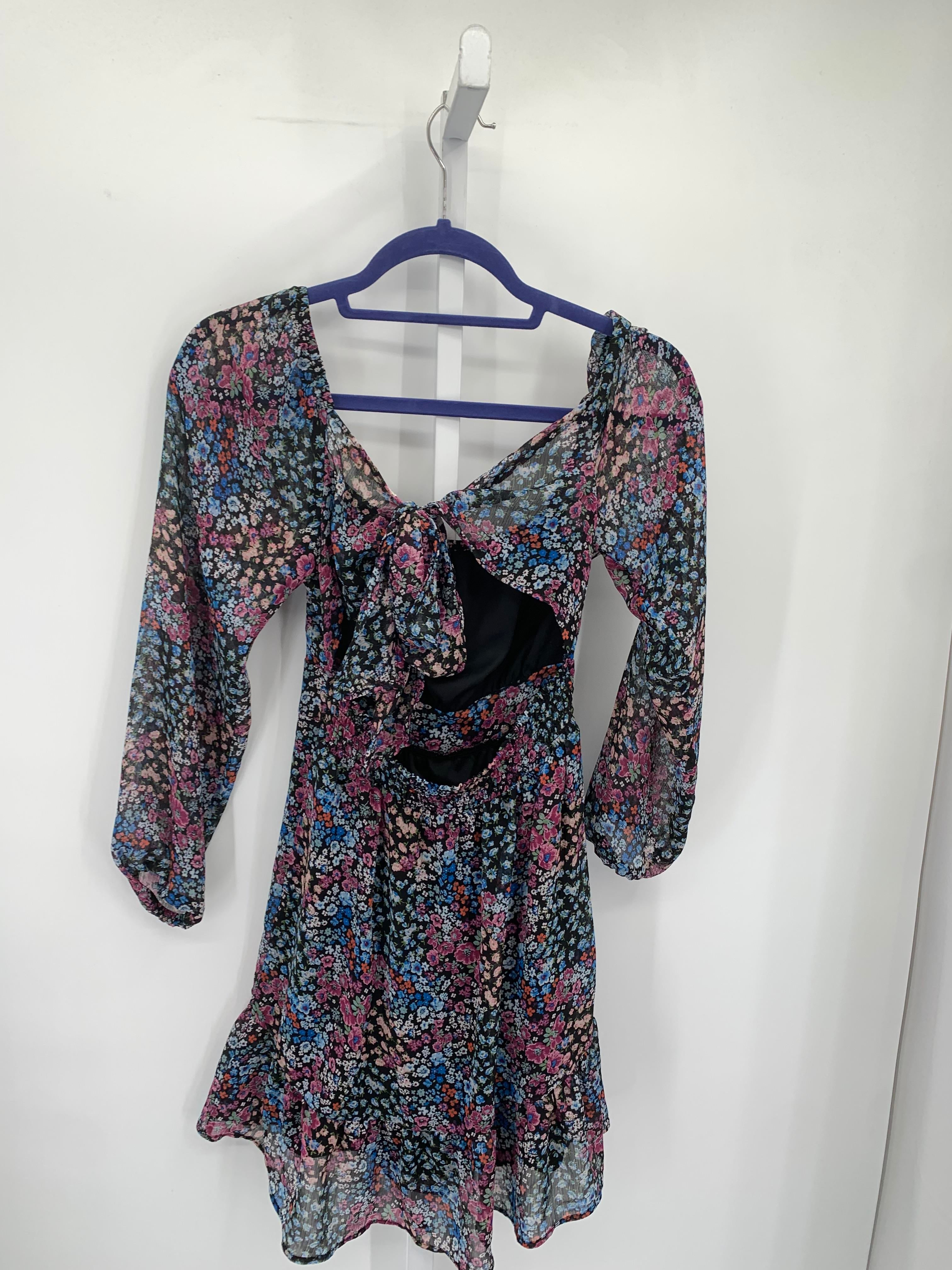 Rewind Size X Small Juniors Long Sleeve Dress