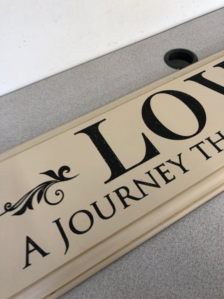 LOVE A JOURNEY THAT HAS NO END TAN/BLACK WALL ART.